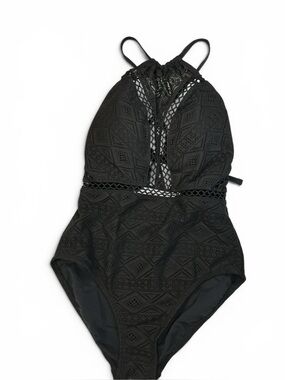 Aqua Couture Black Lace One-Piece Swimsuit NWOT Size Medium
